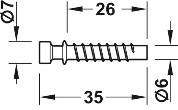 Болт эксцентриковой стяжки Tofix 6x35mm, без покрытия, шт